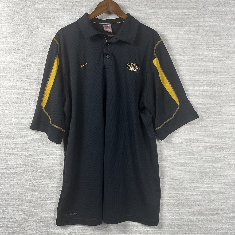 Nike Team‎ Missouri Tigers Polo Shirt XXL Gray Dri Fit NCAA Mizzou Golf Athletic